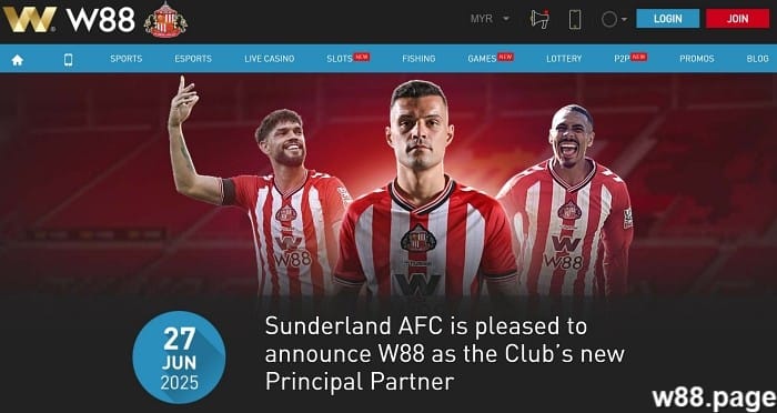 w88boleh sunderland w88 sponsorship