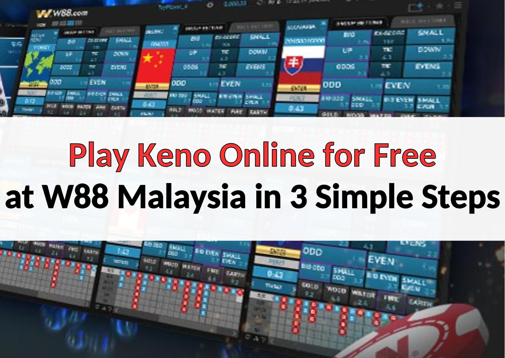 play keno online for free at W88 website (2)