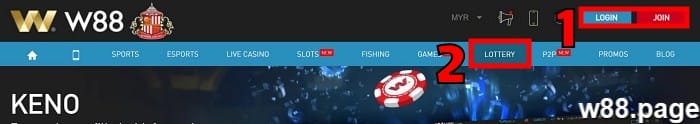 play keno online for free at w88 step 1