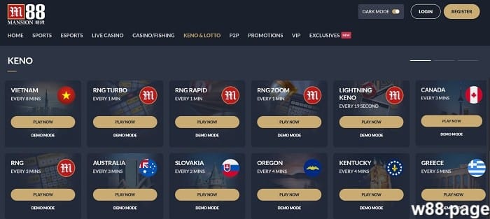 best online keno sites m88