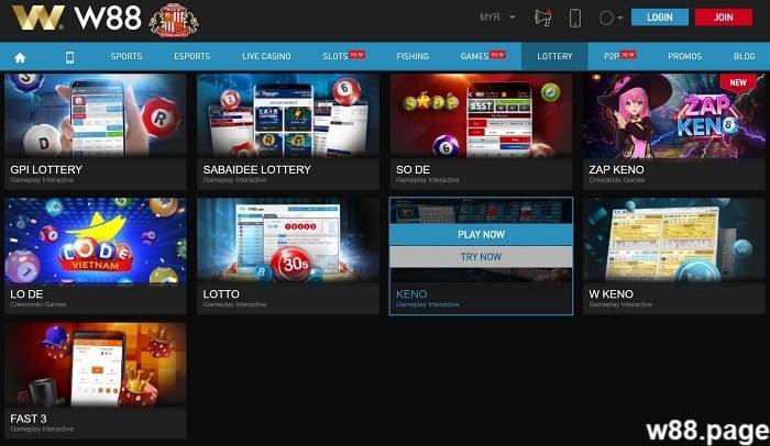 best online keno sites w88