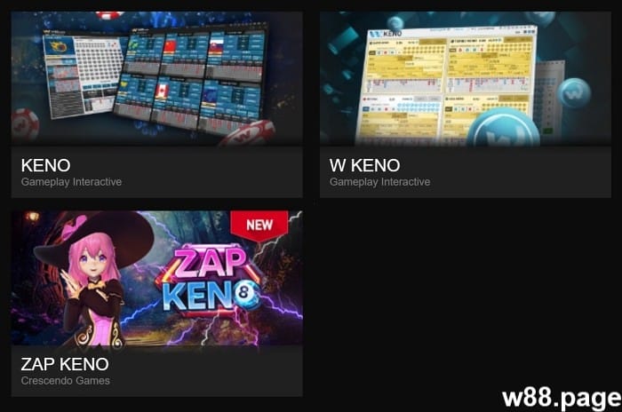 free keno games online at w88 malaysia