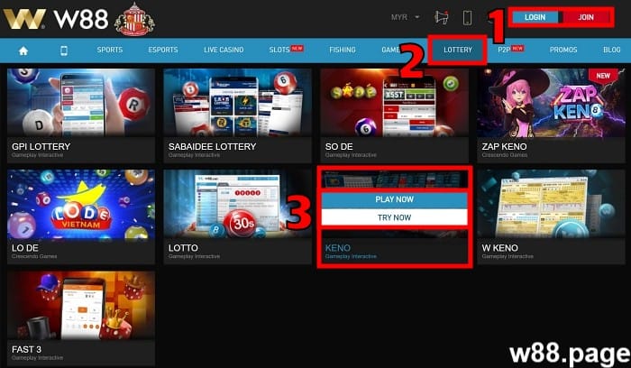 free keno games online guide step 1