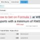 How to bet on Formula 1 at W88 Sports with a minimum of RM05