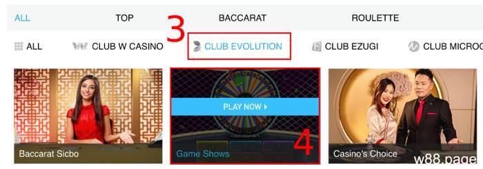 select-game-shows-under-evolution-club